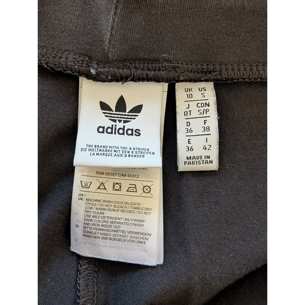 Adidas Originals Womens Trefoil Logo Tape Leggings Black Slim Fit S Athleisure - Picture 3 of 10